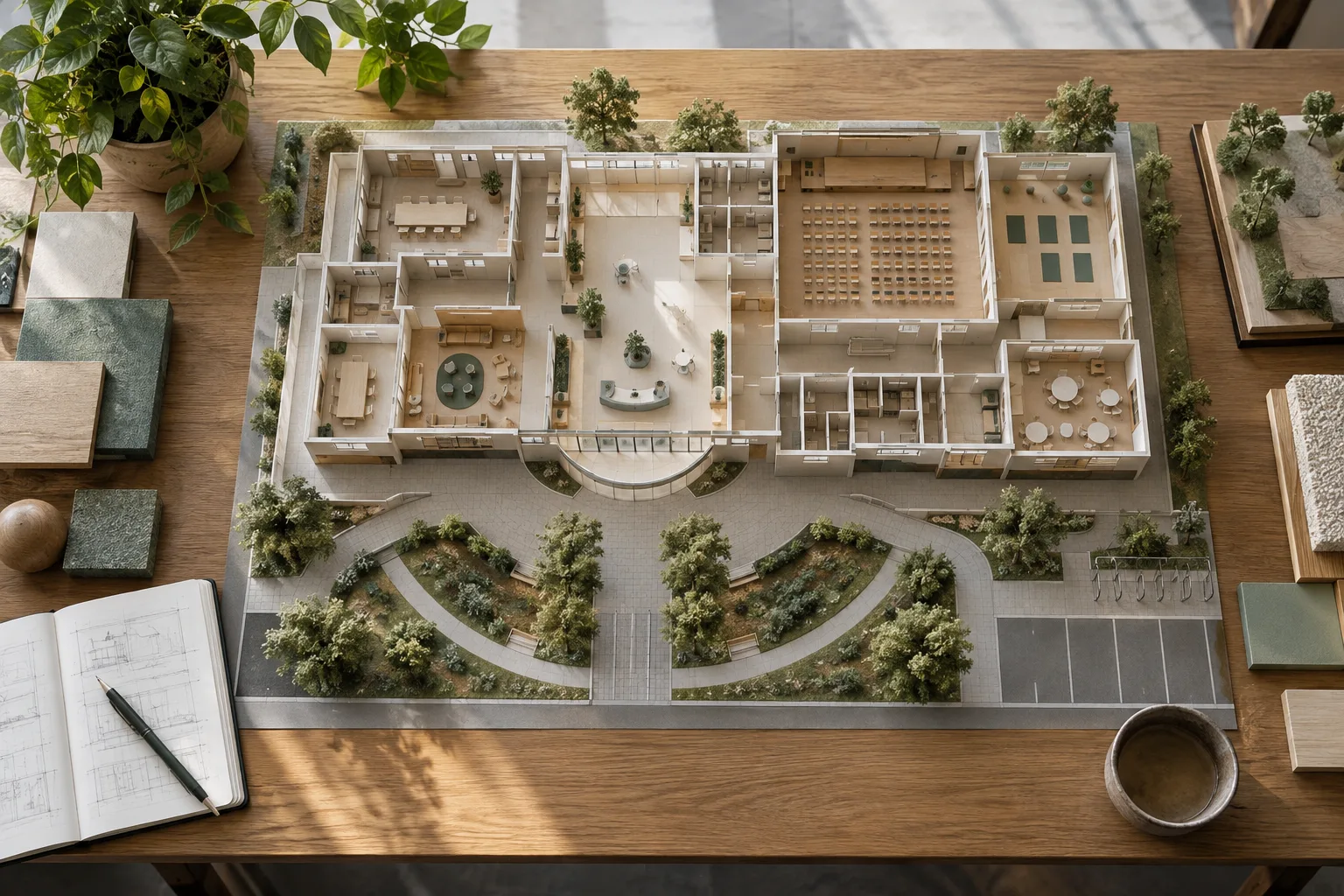 Layout study for Town halls and facilities